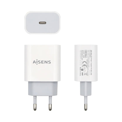 Cargador de Pared AISENS 20W 1xUSB-C Blanco (A110-0537)