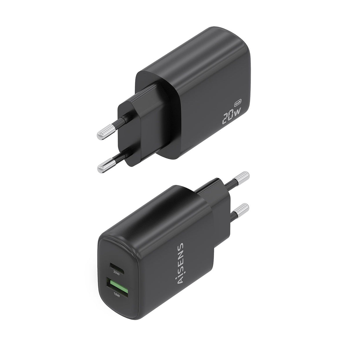 Cargador Pared AISENS Usb-A/Usb-C 20w Negro (A110-0910)