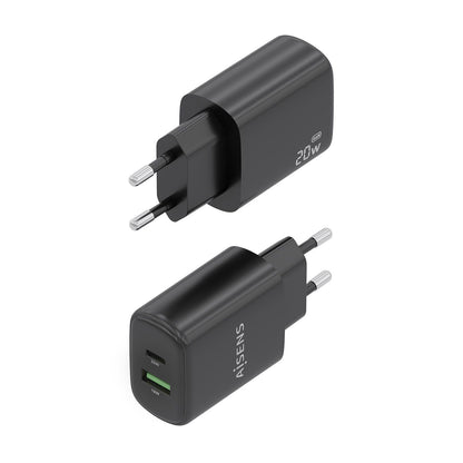 Cargador Pared AISENS Usb-A/Usb-C 20w Negro (A110-0910)