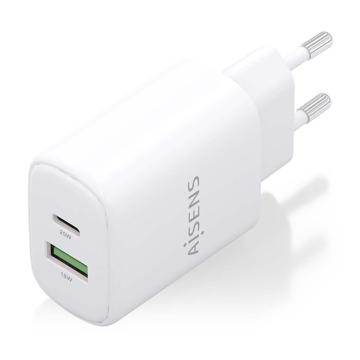Cargador Pared AISENS Usb-C/Usb-A 25W Blanco(A110-0911)