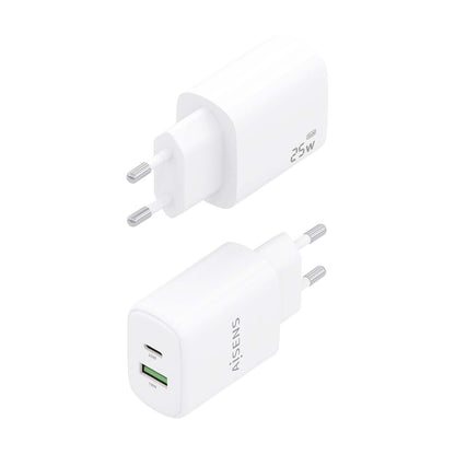 Cargador Pared AISENS Usb-C/Usb-A 25W Blanco(A110-0911)