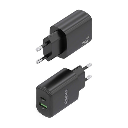 Cargador Pared AISENS Usb-C Usb-A 25W Negro (A110-0912)