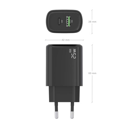 Cargador Pared AISENS Usb-C Usb-A 25W Negro (A110-0912)