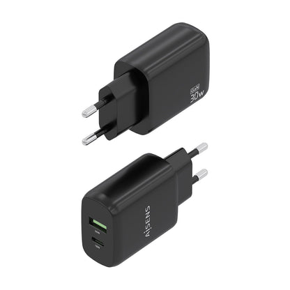 Cargador Pared AISENS 30W USB-A USB-C Negro (A110-0924)