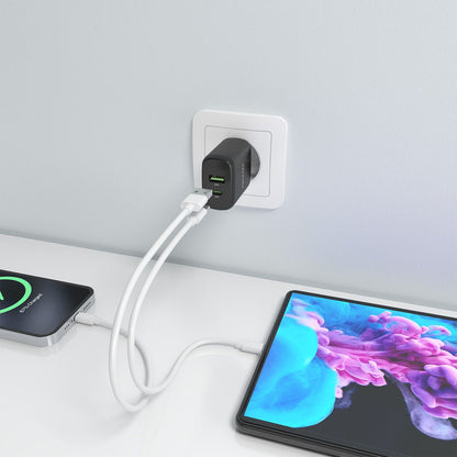 Cargador Pared AISENS 30W USB-A USB-C Negro (A110-0924)