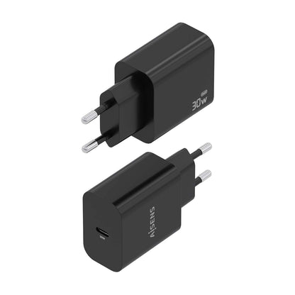 Cargador de Pared AISENS 1xUSB-C 30W Negro (A110-0941)