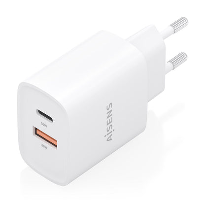 Cargador Pared AISENS 30W USB-A/C Blanco (A110-0952)