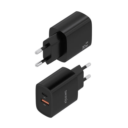 Cargador de Pared AISENS 30W USB-A/C Negro (A110-0953)