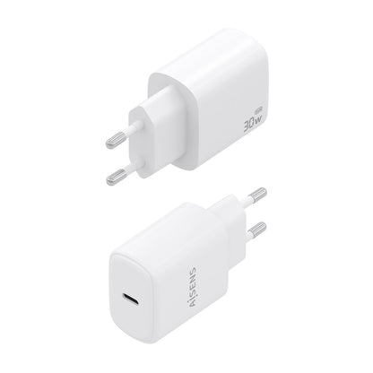 Cargador Pared AISENS GaN 1USB-C 30W Blanco (A110-0975)