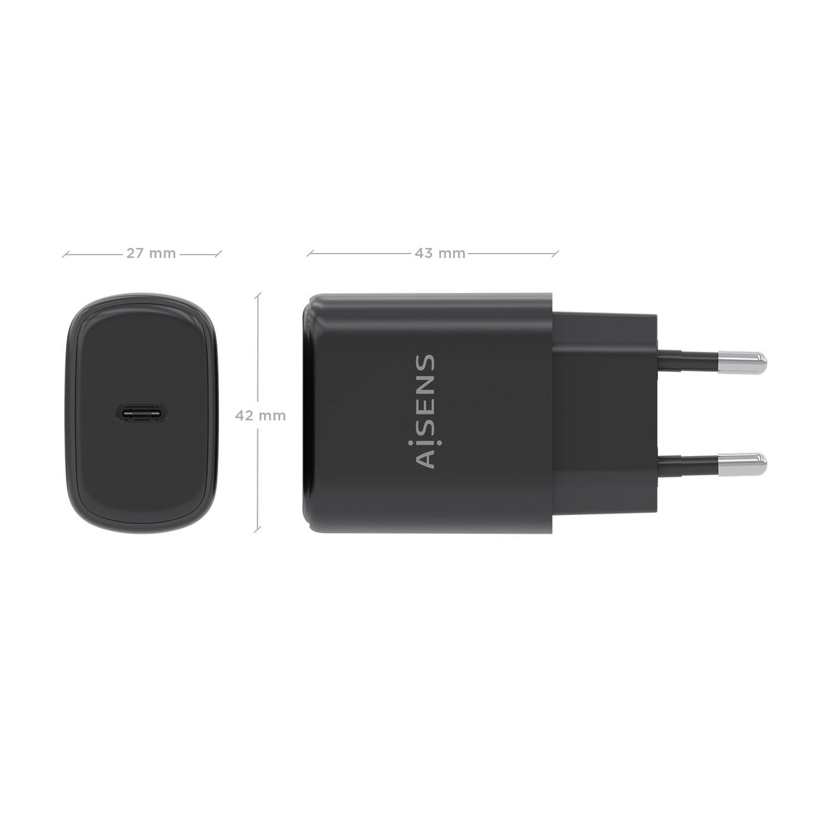 Cargador Pared AISENS 1xUSB-C 30W Negro (A110-0976)