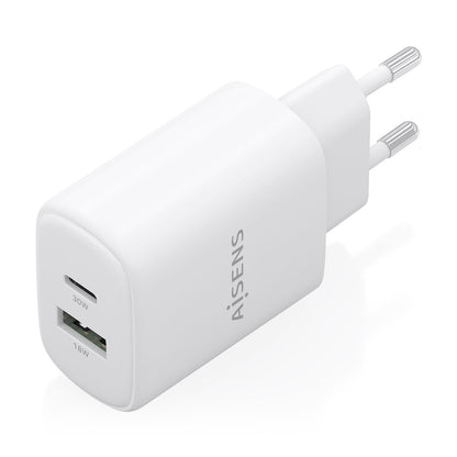 Cargador de Pared AISENS USB-A/C 30W Blanco (A110-0977)