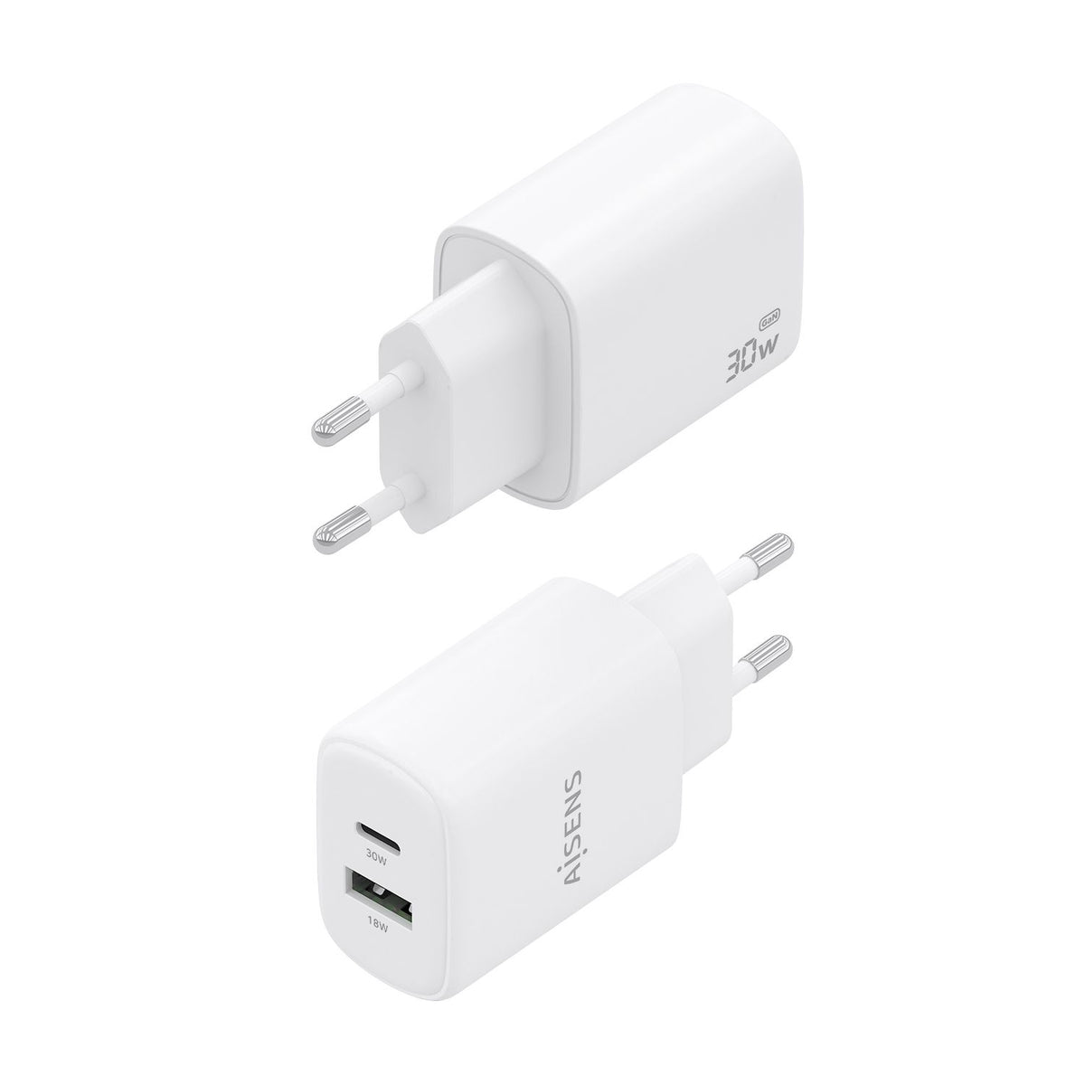 Cargador de Pared AISENS USB-A/C 30W Blanco (A110-0977)