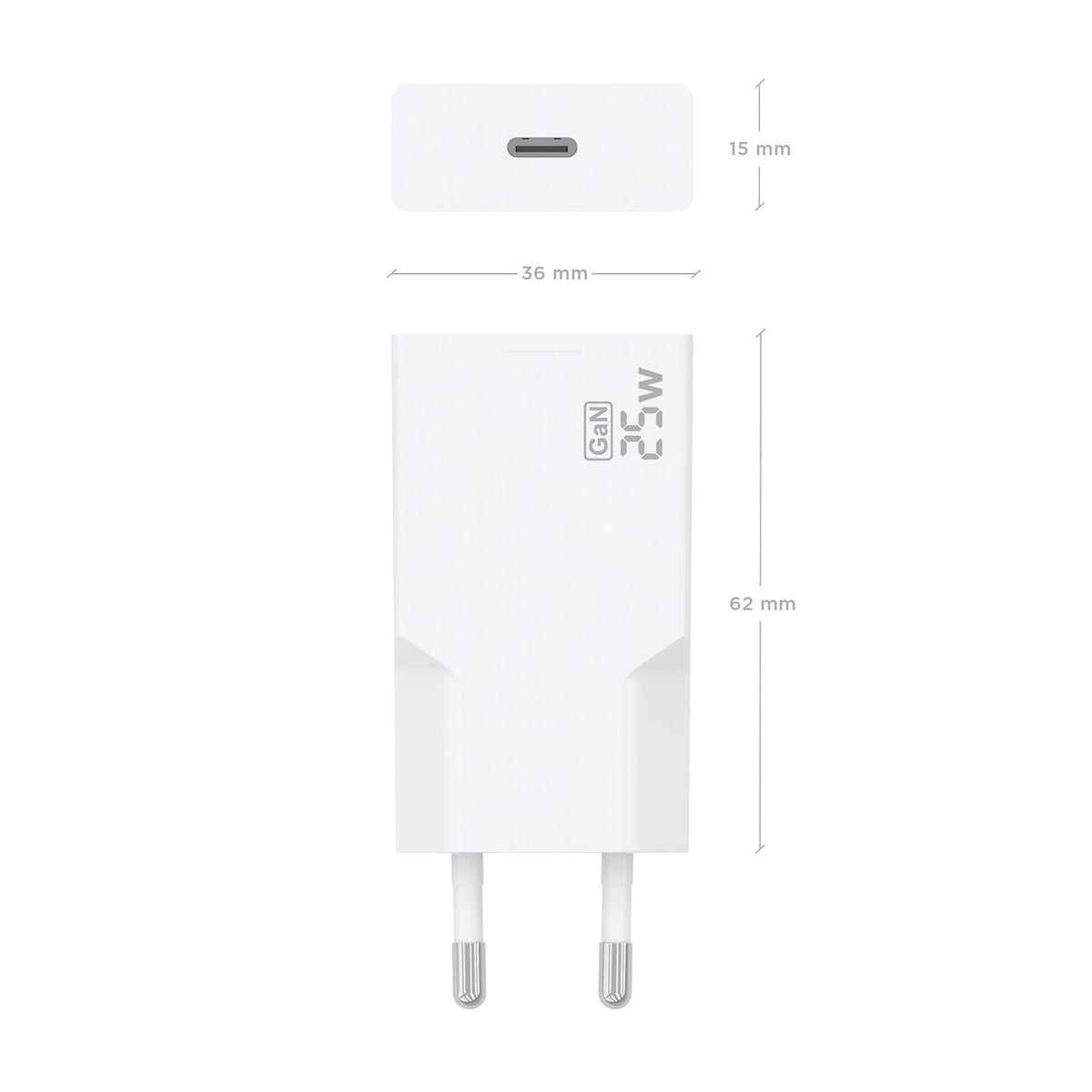 Cargador Pared AISENS GaN 25W USB-C Blanco (A110-0999)