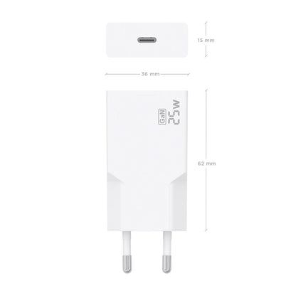 Cargador Pared AISENS GaN 25W USB-C Blanco (A110-0999)