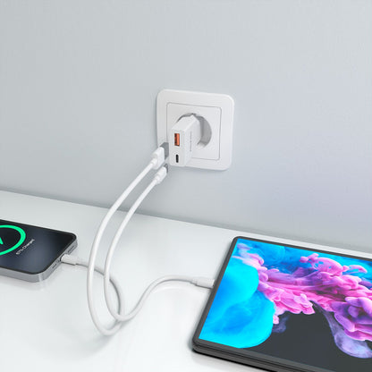 Cargador Pared AISENS GaN 30W USB-A/C Blanco(A110-1002)