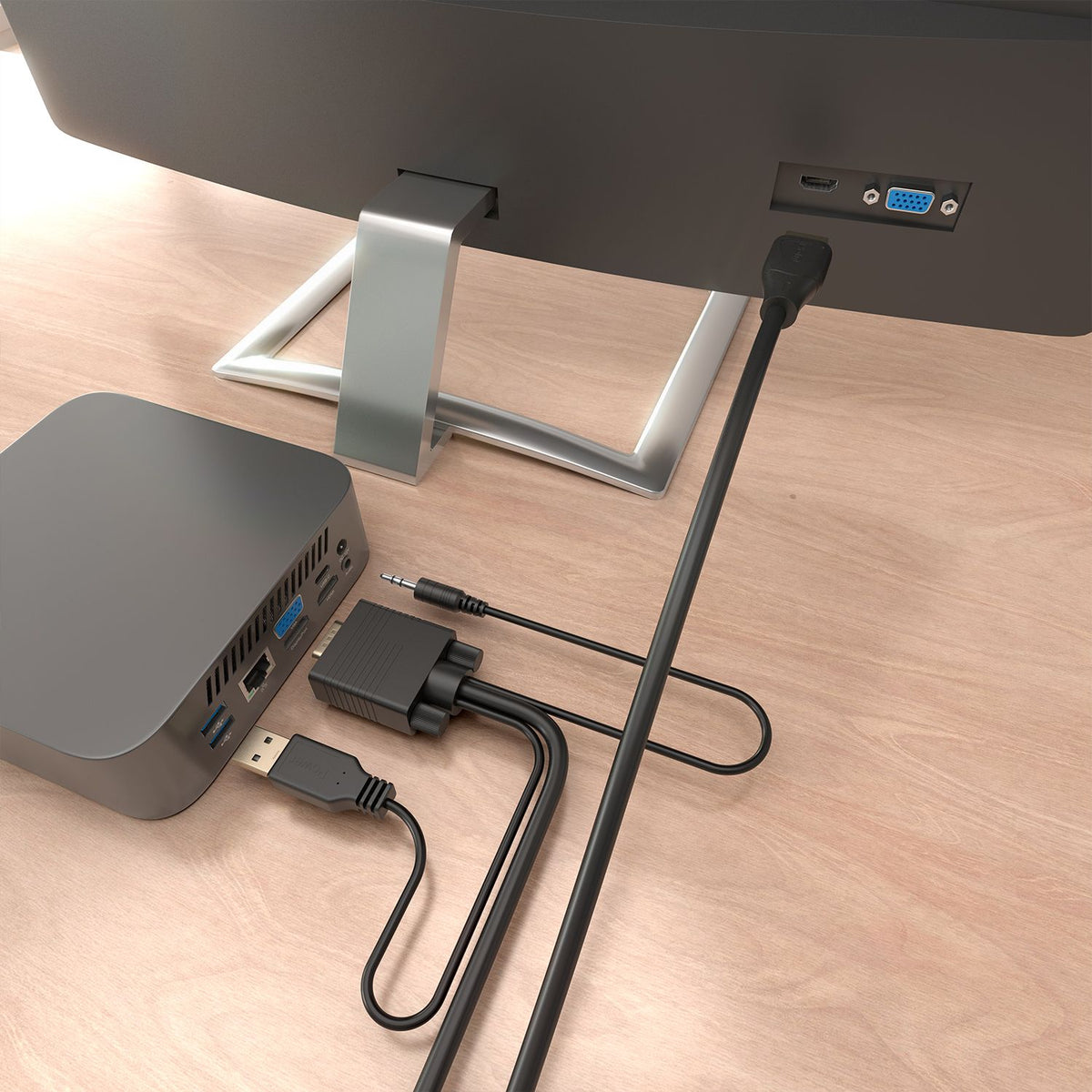 Conversor AISENS VGA+USB+3.5mm a HDMI 1.5m (A115-1008)