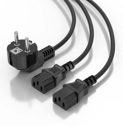 Cable CPU AISENS CEE7/M-2xC13/H 3m Negro (9A132-0865)