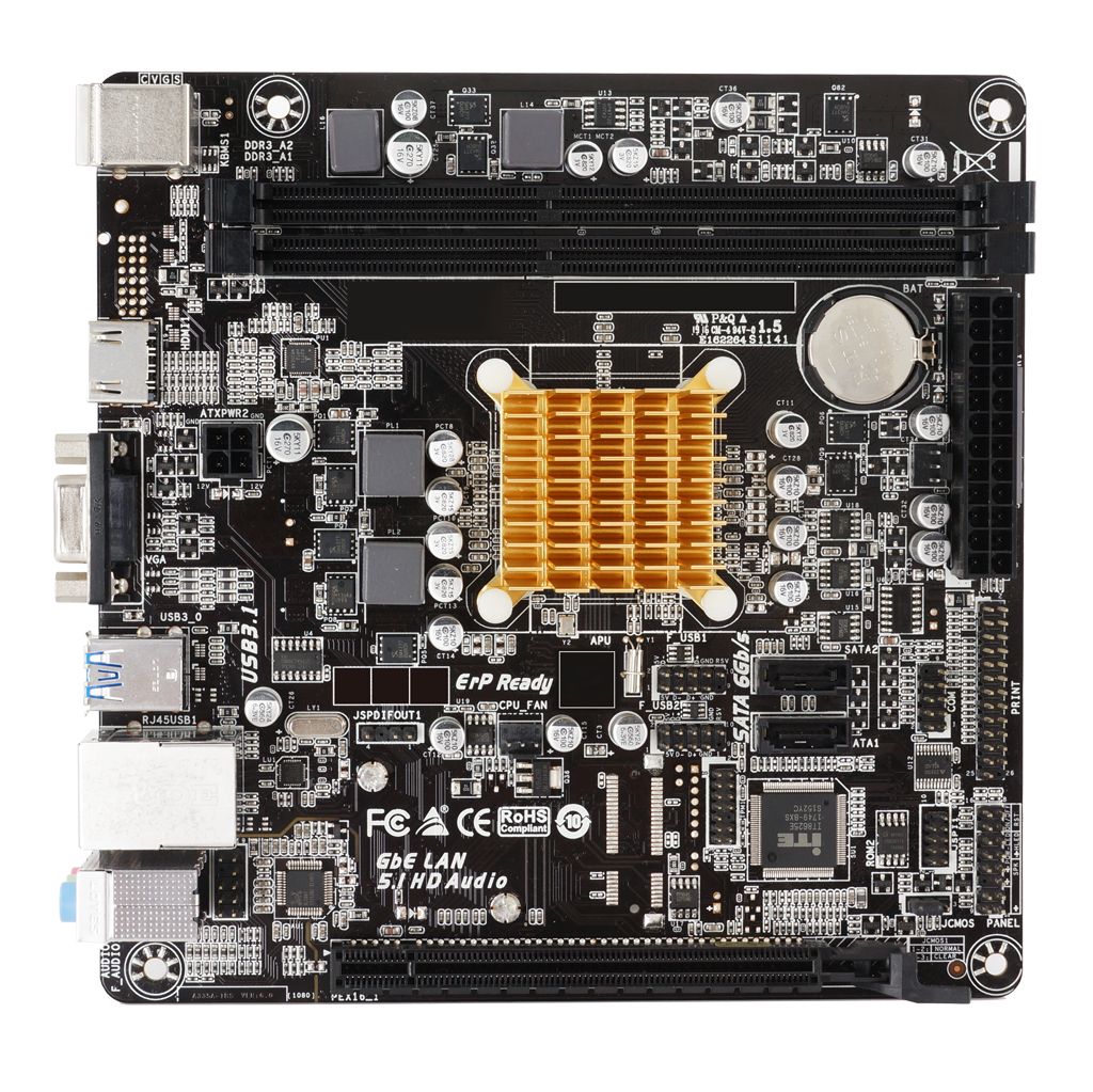 Biostar A68N-2100K:(AMD) E1-6010 2DDR3 VGA HDMI MiniITX