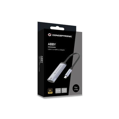Adaptador CONCEPTRONIC USB-C a HDMI 8K Plata (ABBY23G)