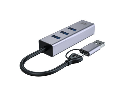 Adaptador CONCEPTRONIC USB-A/C a 3USB-A/1RJ45 (ABBY25G)