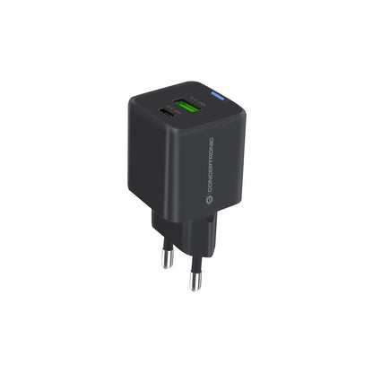 Cargador Pared CONCEPTRONIC USB-A/C GaN 20W (ALTHEA15B)