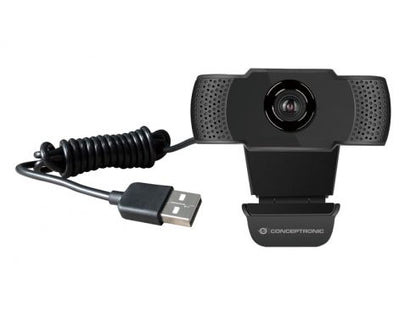 WebCam CONCEPTRONIC FHD USB Micrófono Negra (AMDIS01B)