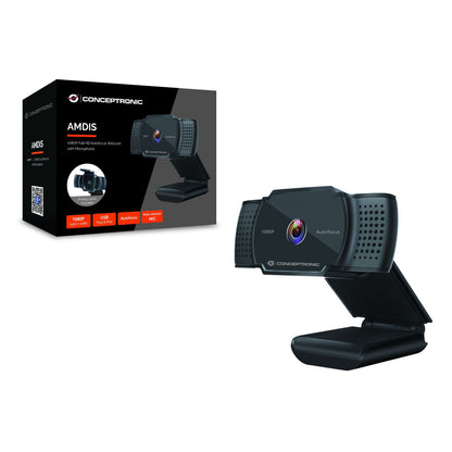 WebCam CONCEPTRONIC 2K FHD Micrófono Negra (AMDIS06B)