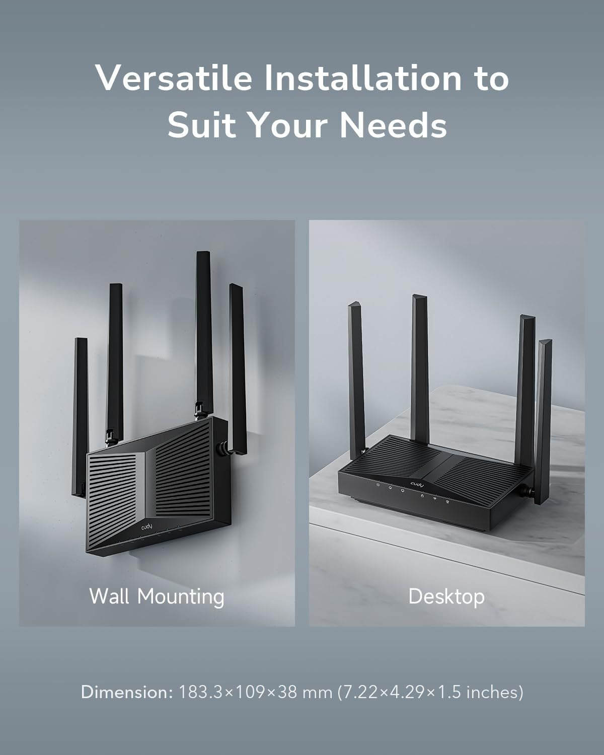 Pto Acceso CUDY 1xRJ45 WiFi 6 Dual Band Negro (AP3000D)