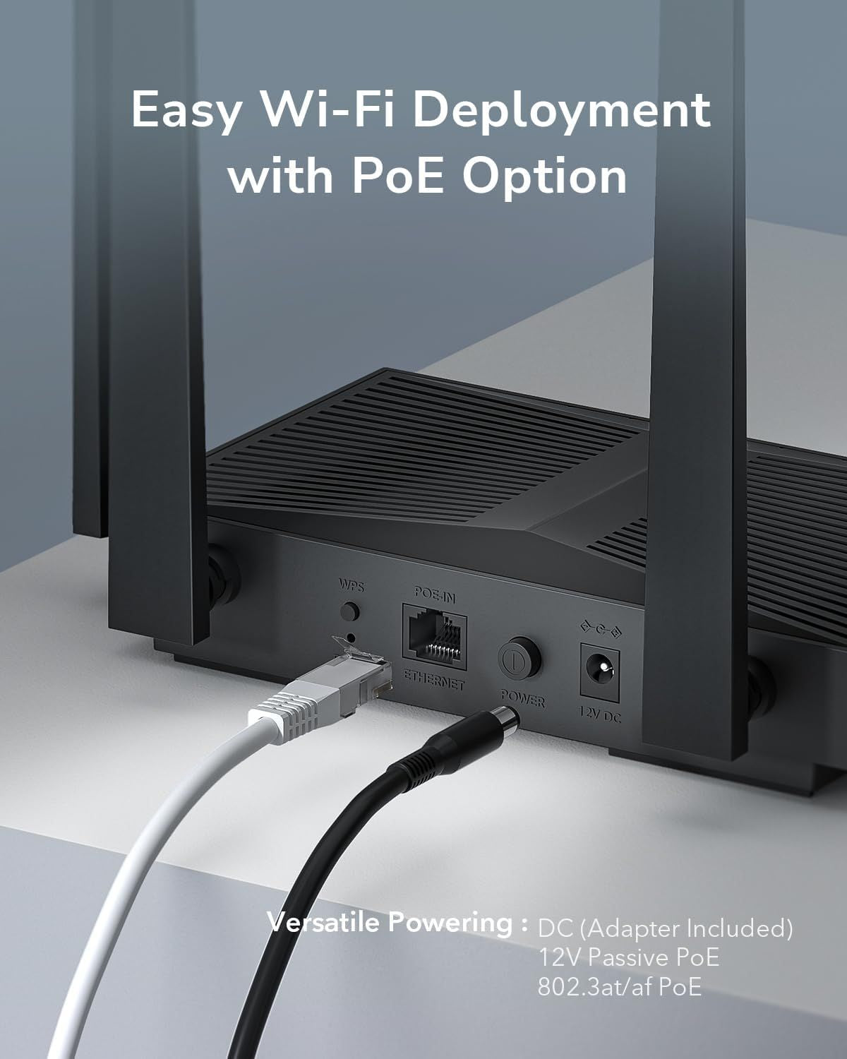 Pto Acceso CUDY 1xRJ45 WiFi 6 Dual Band Negro (AP3000D)