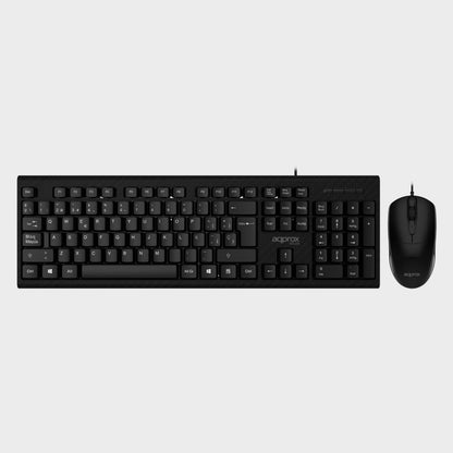 Teclado + Ratón Approx USB 2.0 Negro (APPMX235)