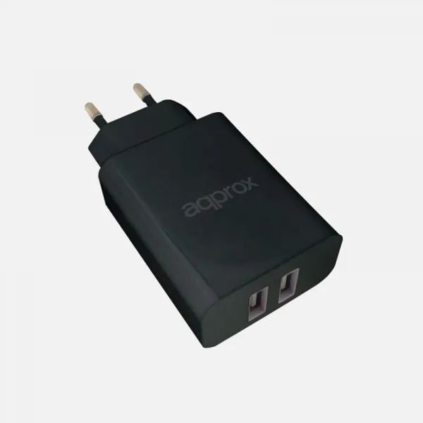 Cargador Pared Approx 2xUSB 2x12W Negro (APPUSBWALL24B)