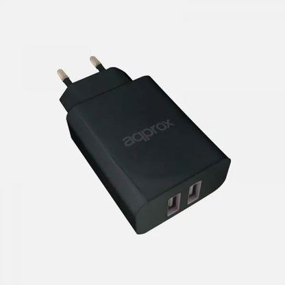 Cargador Pared Approx 2xUSB 2x12W Negro (APPUSBWALL24B)
