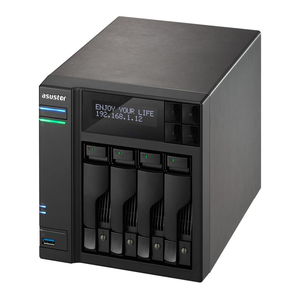 NAS Asustor DDR3 2Gb SATA2/3 4 Bahías Negro (AS7004T)