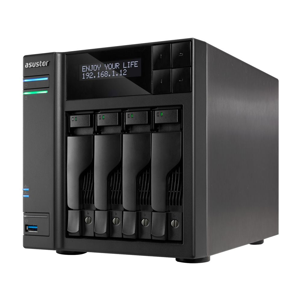 NAS Asustor DDR3 2Gb SATA2/3 4 Bahías Negro (AS7004T)