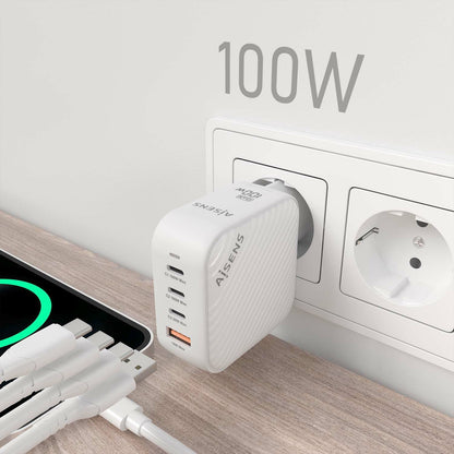 Cargador Pared AISENS 1USB-A 3USB-C (ASCH-100W4P028-W)