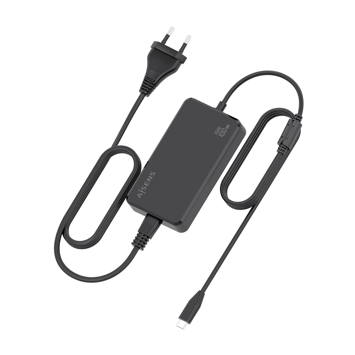 Cargador Sobremesa AISENS 100W USB (ASCH-1PD100D070-BK)