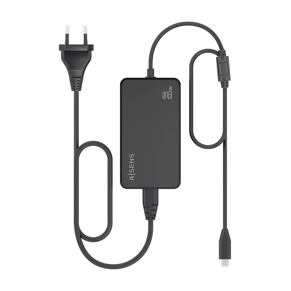 Cargador Sobremesa AISENS 100W USB (ASCH-1PD100D070-BK)