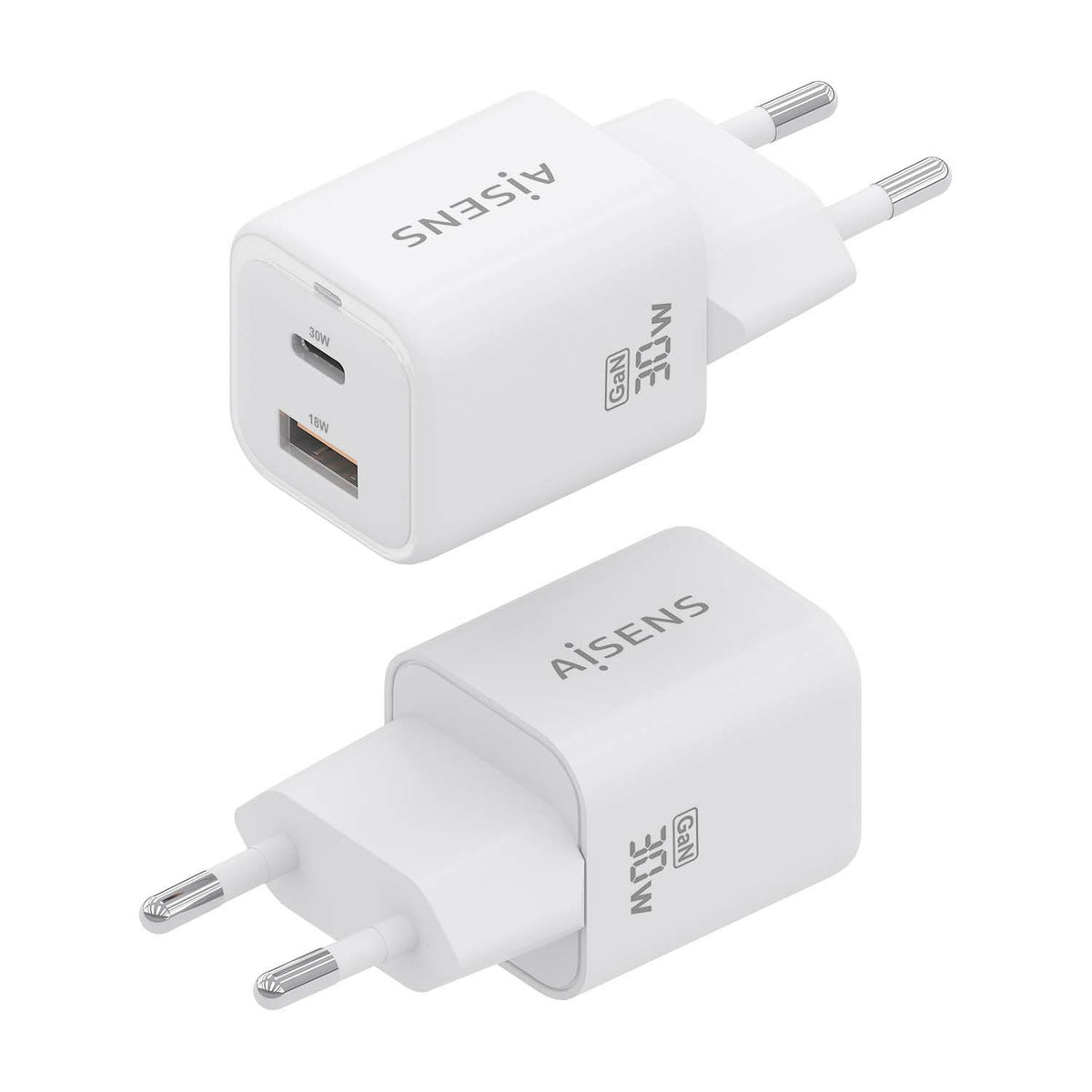Cargador de Pared AISENS 30W Blanco (ASCH-30W2P020-W)