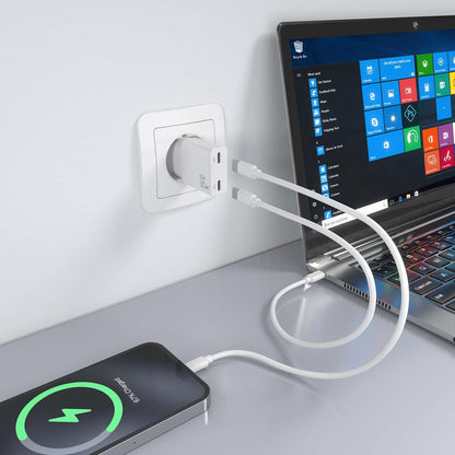 Cargador Pared AISENS USB-C 30W Blanco(ASCH-30W2P048-W)