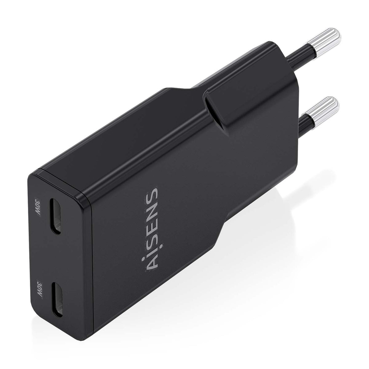 Cargador Pared AISENS 2USB-C 30W Negr(ASCH-30W2P049-BK)