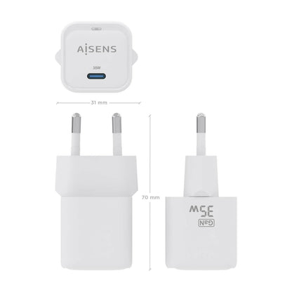 Cargador Pared AISENS 1xUSB-C 35W (ASCH-35W1P022-W)