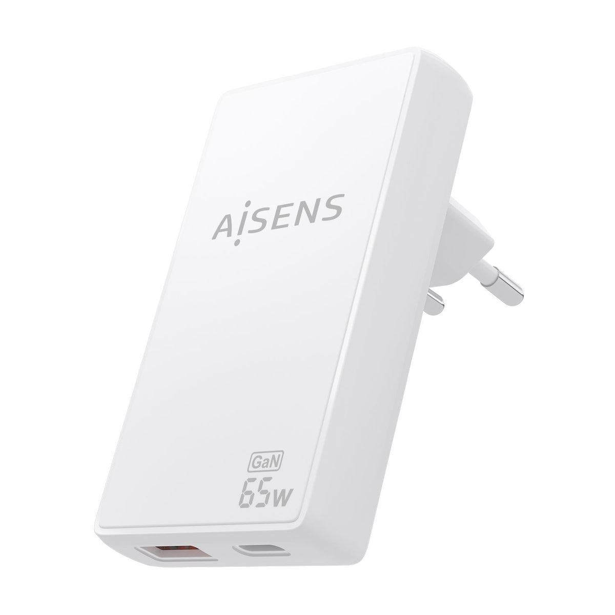 Cargador Pared AISENS GaN 65W UDB-A/C (ASCH-65W2P076-W)