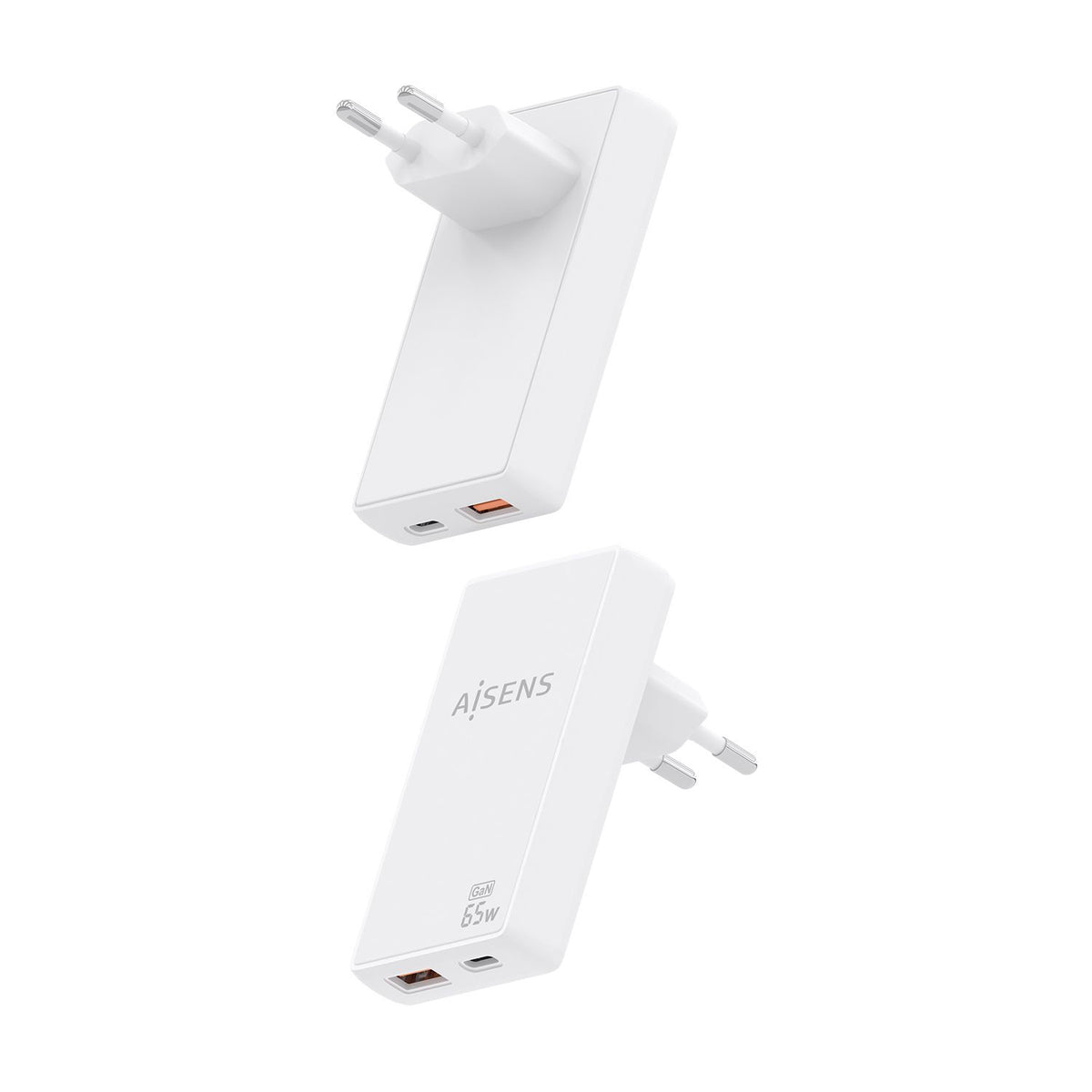 Cargador Pared AISENS GaN 65W UDB-A/C (ASCH-65W2P076-W)
