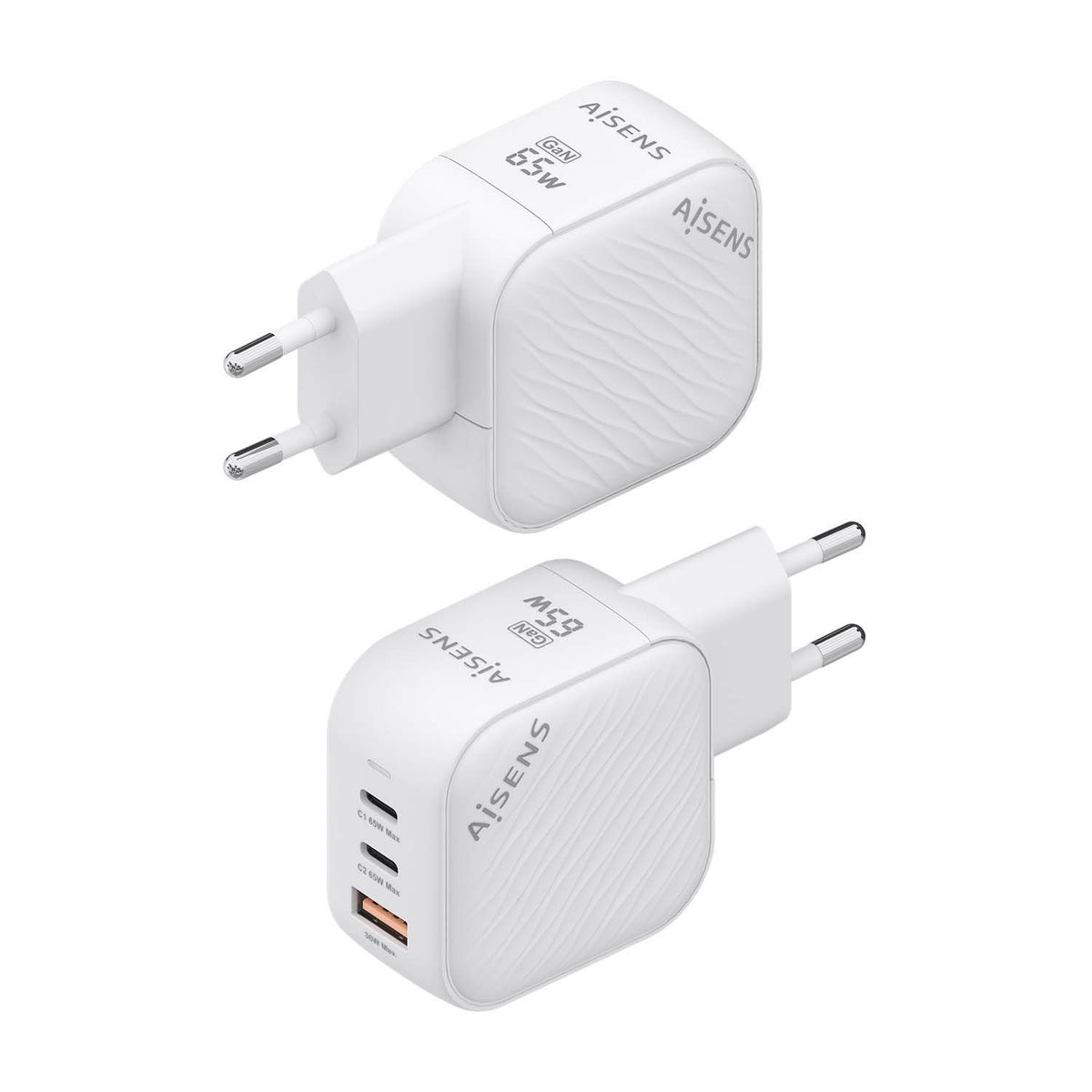 Cargador Pared AISENS USB-A 2USB-C 65W(ASCH-65W3P026-W)