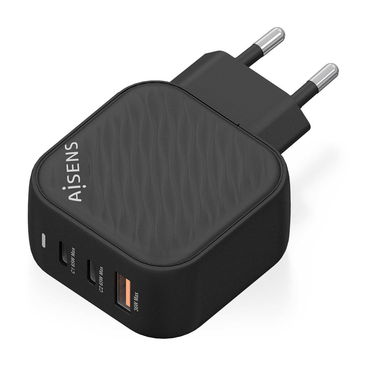 Cargador Pared AISENS USB-A USB-C 65W(ASCH-65W3P027-BK)