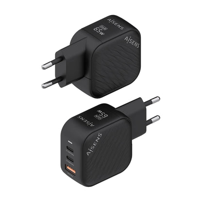 Cargador Pared AISENS USB-A USB-C 65W(ASCH-65W3P027-BK)