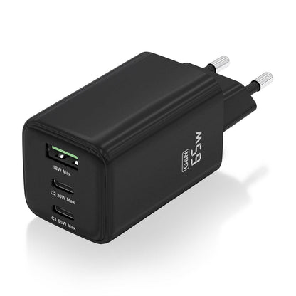 Cargador AISENS USB-A/C 65W Negro (ASCH-65W3P042-BK)
