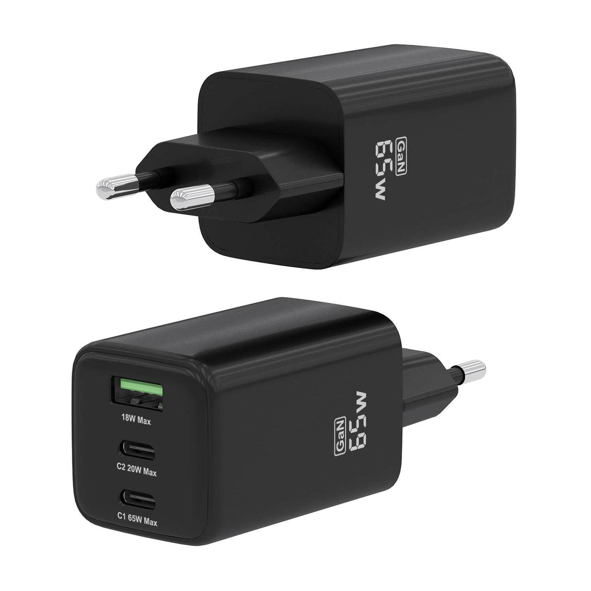 Cargador AISENS USB-A/C 65W Negro (ASCH-65W3P042-BK)