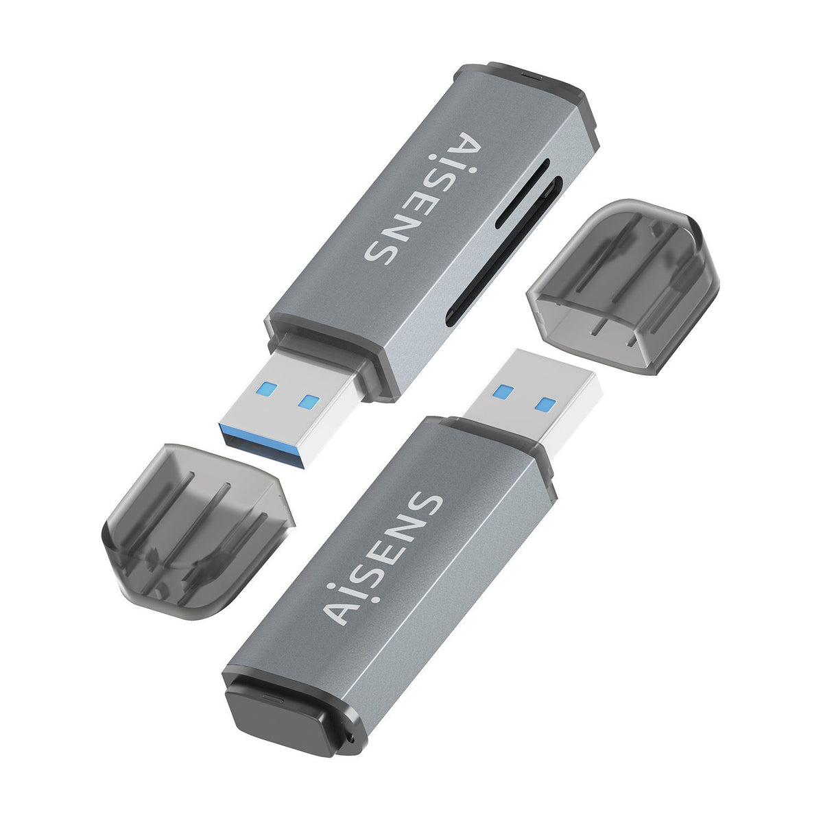 Lector Tarjetas AISENS USB-A 3.0 Gris (ASCR-2A09-GR)