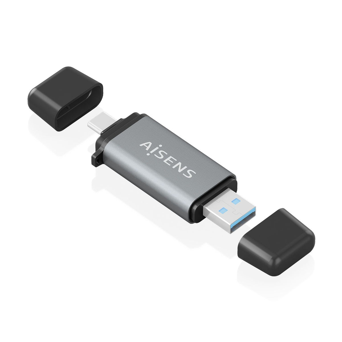 Lector Tarjetas AISENS USB-A/C 3.0 Gris (ASCR-2AC11-GR)
